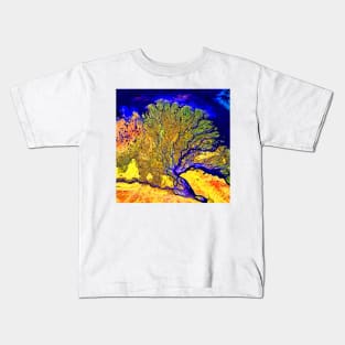 A photo of a colorful river delta taken from a satellite Kids T-Shirt